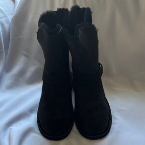 Black UGG Suede Shearling-Lined Women's Boots